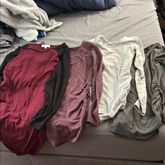 4 Large Maternity long sleeve shirts - Picture 1 of 5